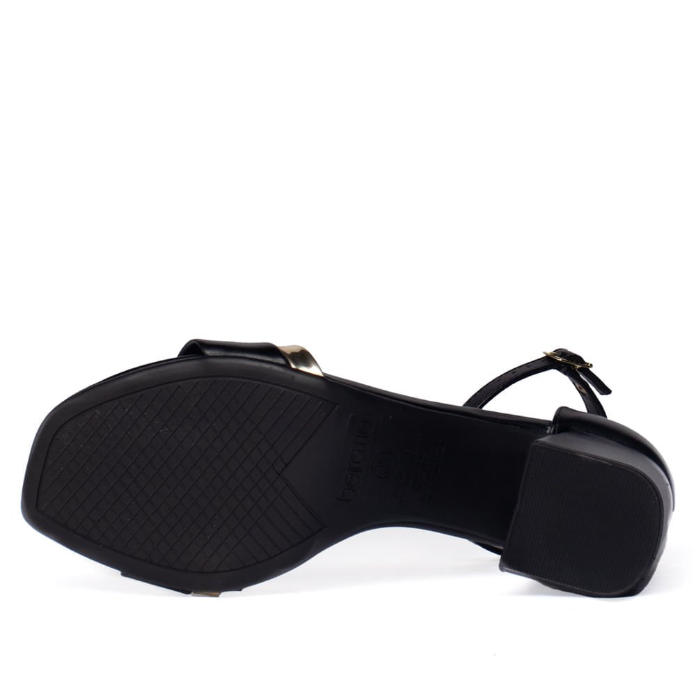 Sandália Feminina Beira Rio Napa Salto Bloco Preto/Dourado Preto/Dourado 2