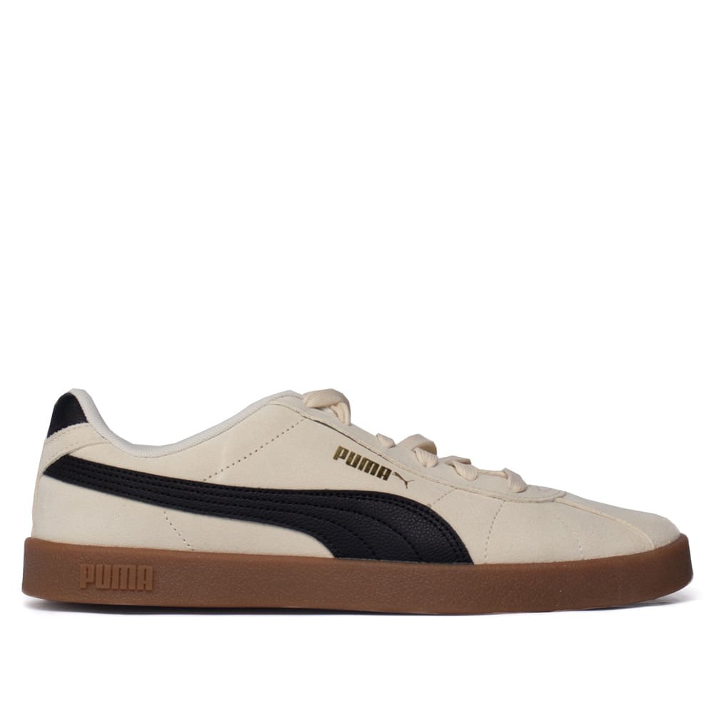 Tênis Masculino Puma Club II Camurça Off White/Preto Bege/Preto 1