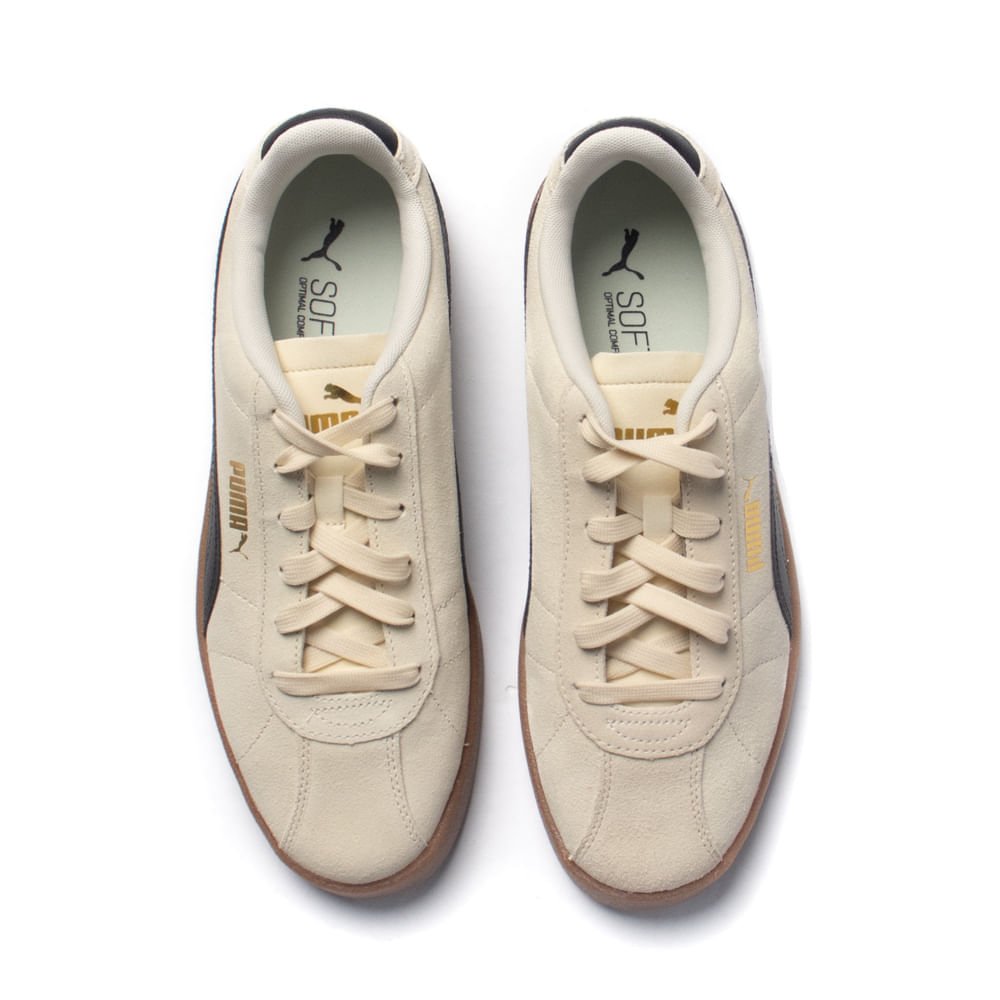 Tênis Masculino Puma Club II Camurça Off White/Preto Bege/Preto 4