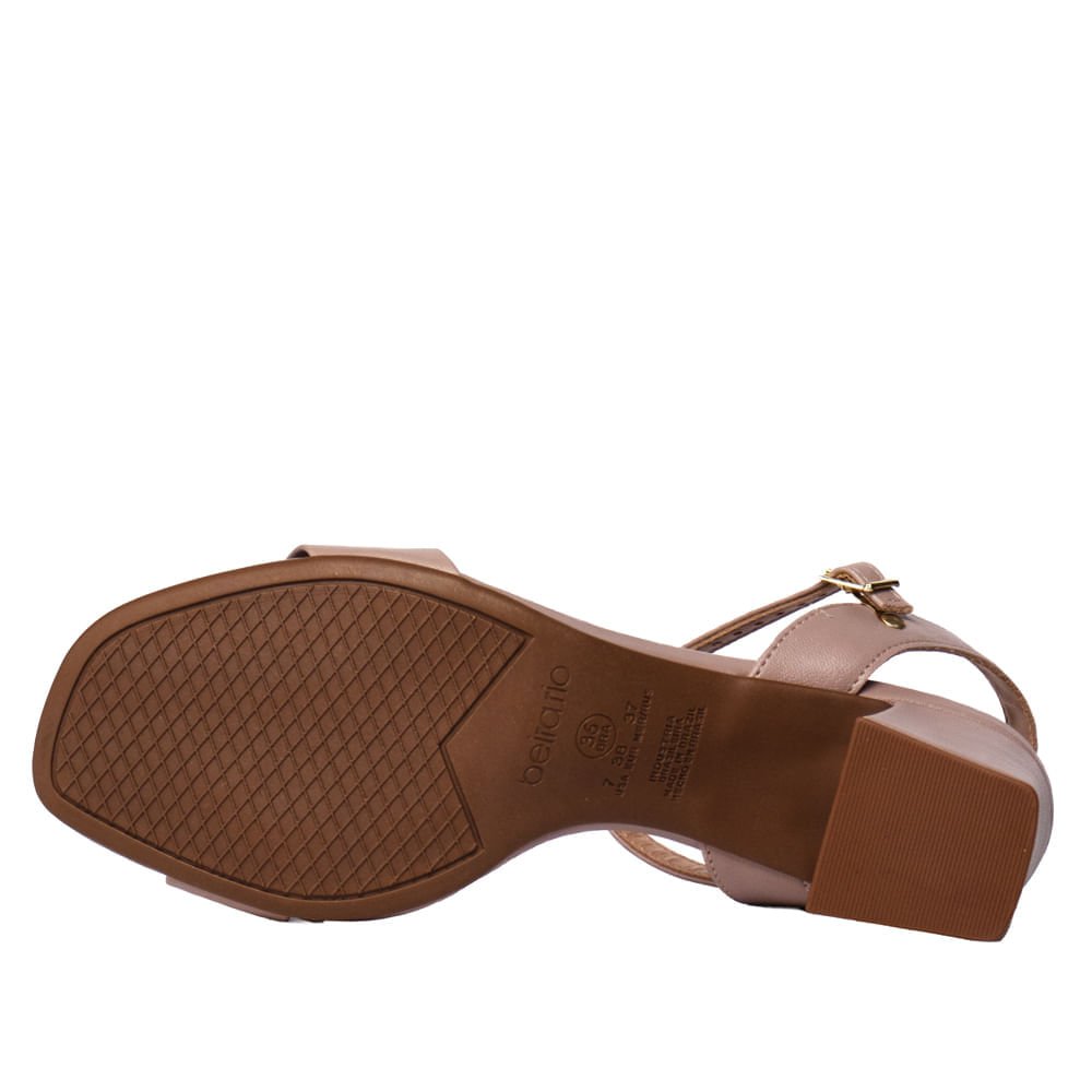 Sandália Feminina Beira Rio Napa Salto Bloco Rosê Rosé 2