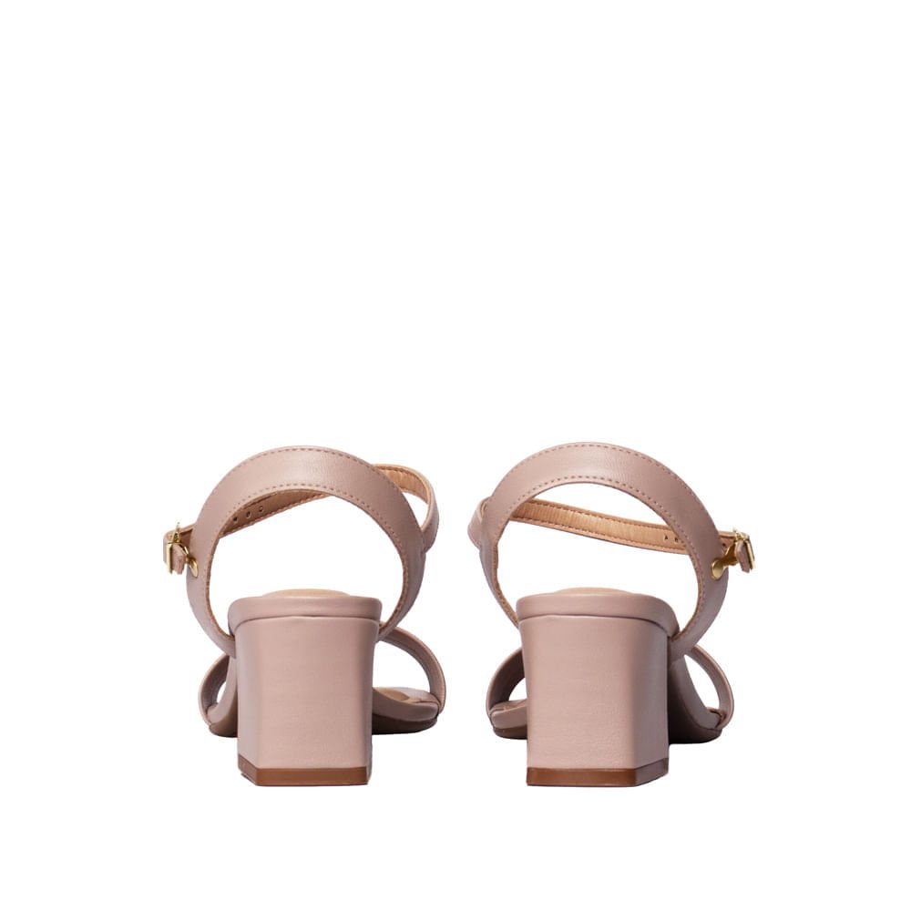 Sandália Feminina Beira Rio Napa Salto Bloco Rosê Rosé 3