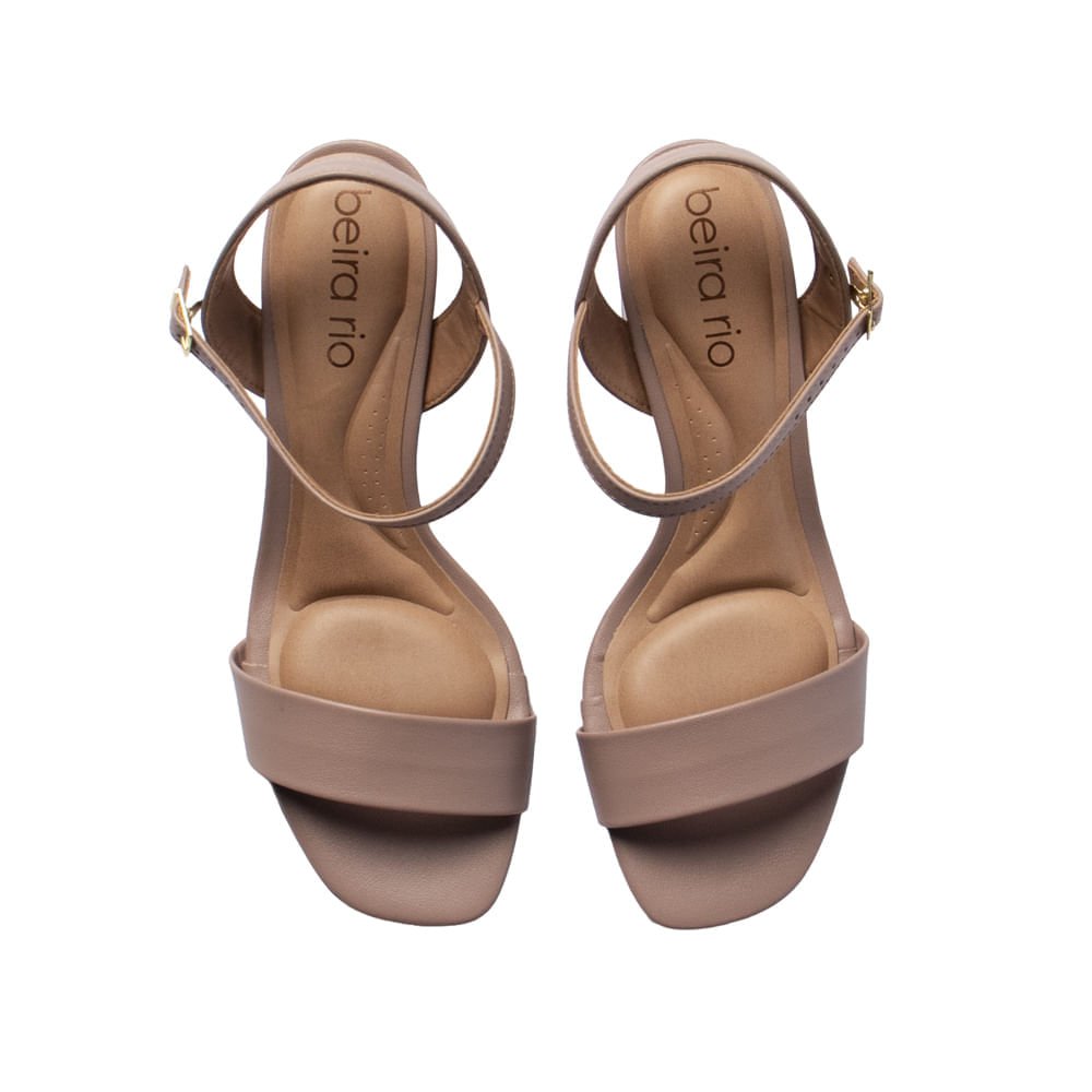 Sandália Feminina Beira Rio Napa Salto Bloco Rosê Rosé 4