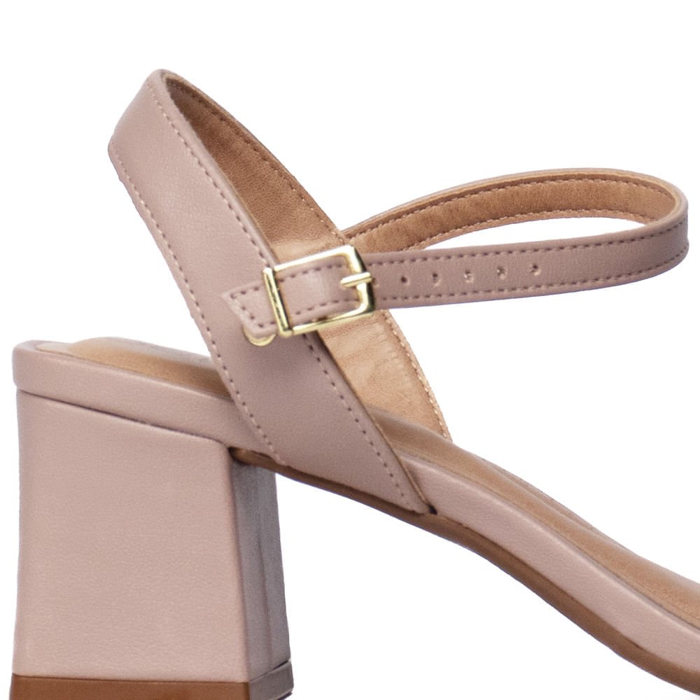 Sandália Feminina Beira Rio Napa Salto Bloco Rosê Rosé 5