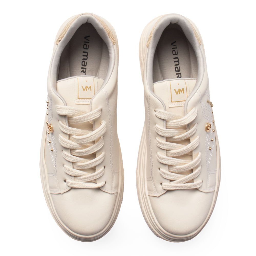 Tênis Feminino Via Marte Plataforma Napa Off White Off White 4