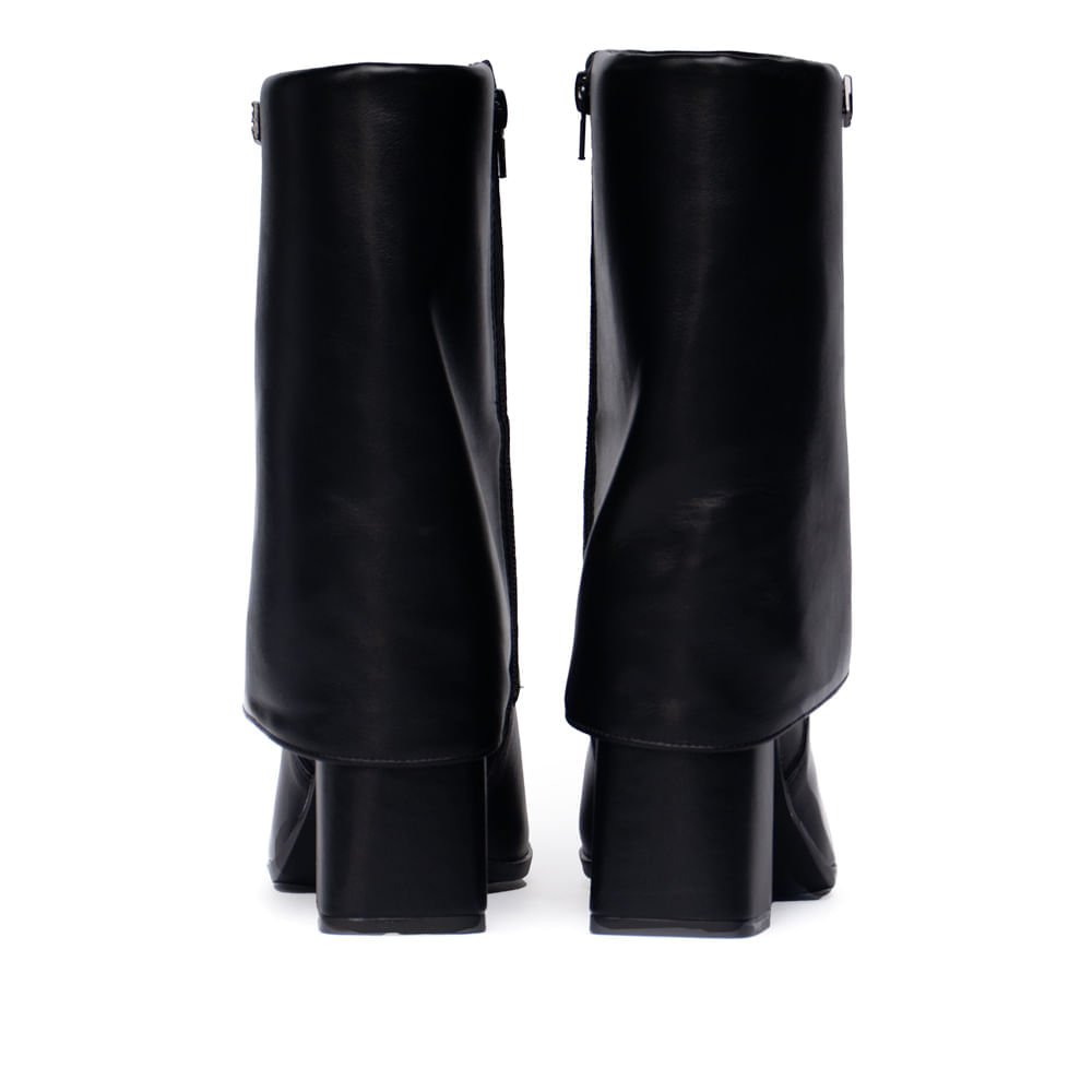 Bota Feminina Via Marte Cano Médio Salto Alto Preto Preto 3