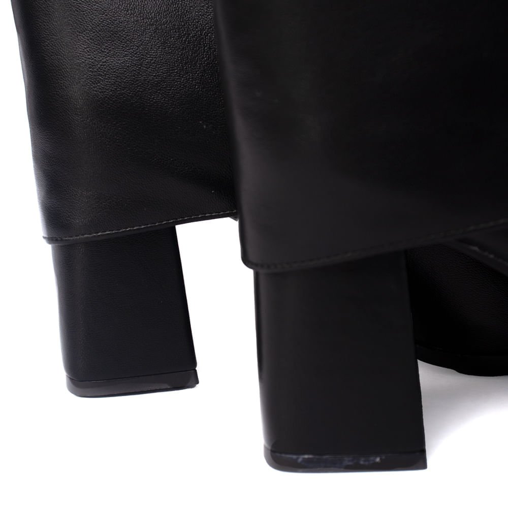 Bota Feminina Via Marte Cano Médio Salto Alto Preto Preto 5