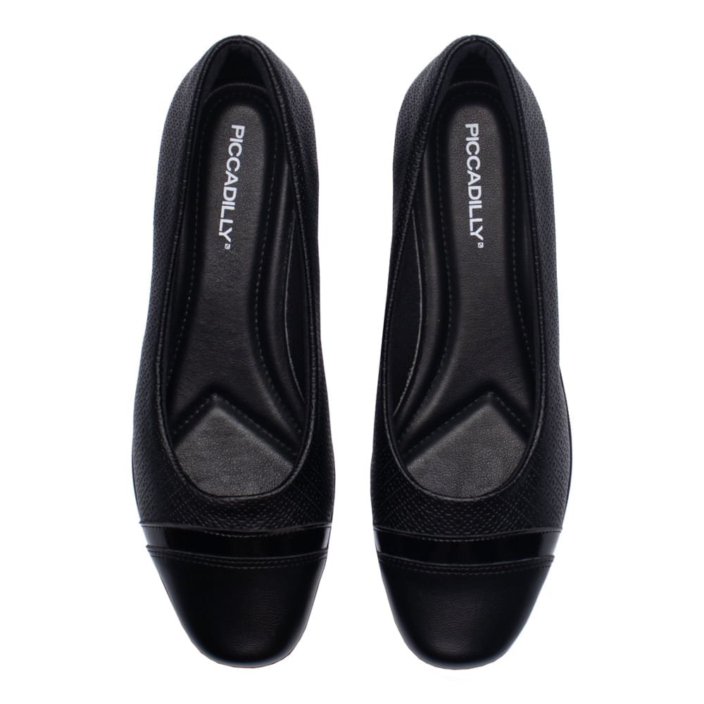 Sapato Feminino Piccadilly Texturizado Preto Preto 4