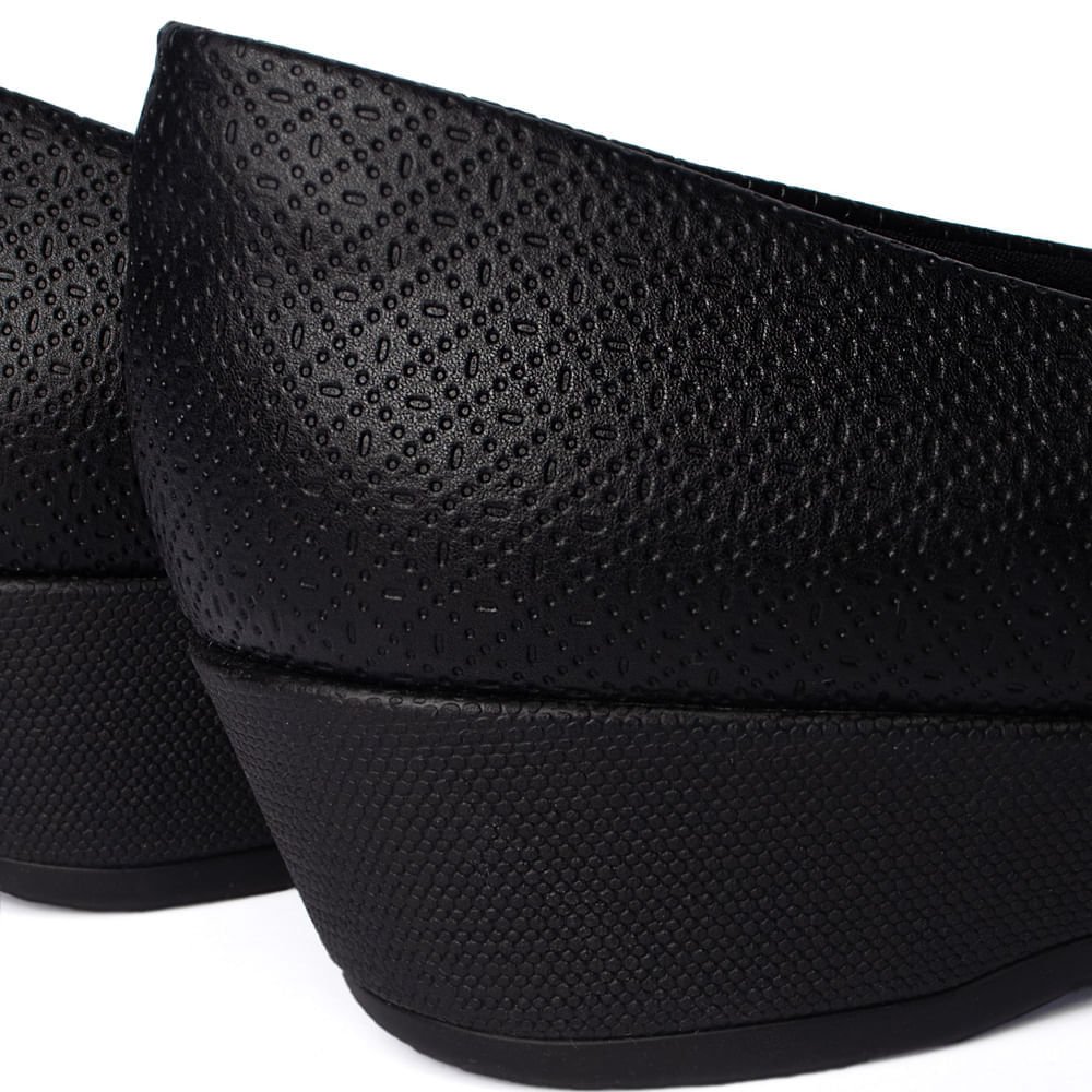Sapato Feminino Piccadilly Texturizado Preto Preto 5