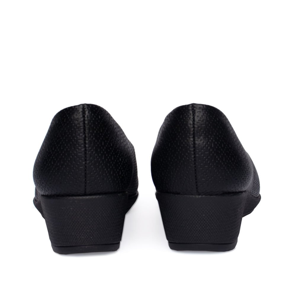 Sapato Feminino Piccadilly Texturizado Preto Preto 3