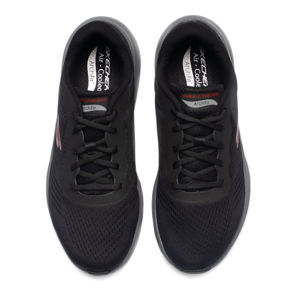 Tênis Masculino Skechers Arch Fit Respirável Preto Preto 4