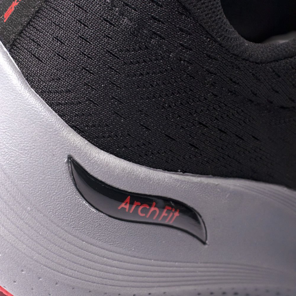 Tênis Masculino Skechers Arch Fit Respirável Preto Preto 5