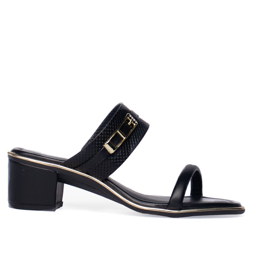 Tamanco Feminino Beira Rio Napa Turim Salto Bloco Preto