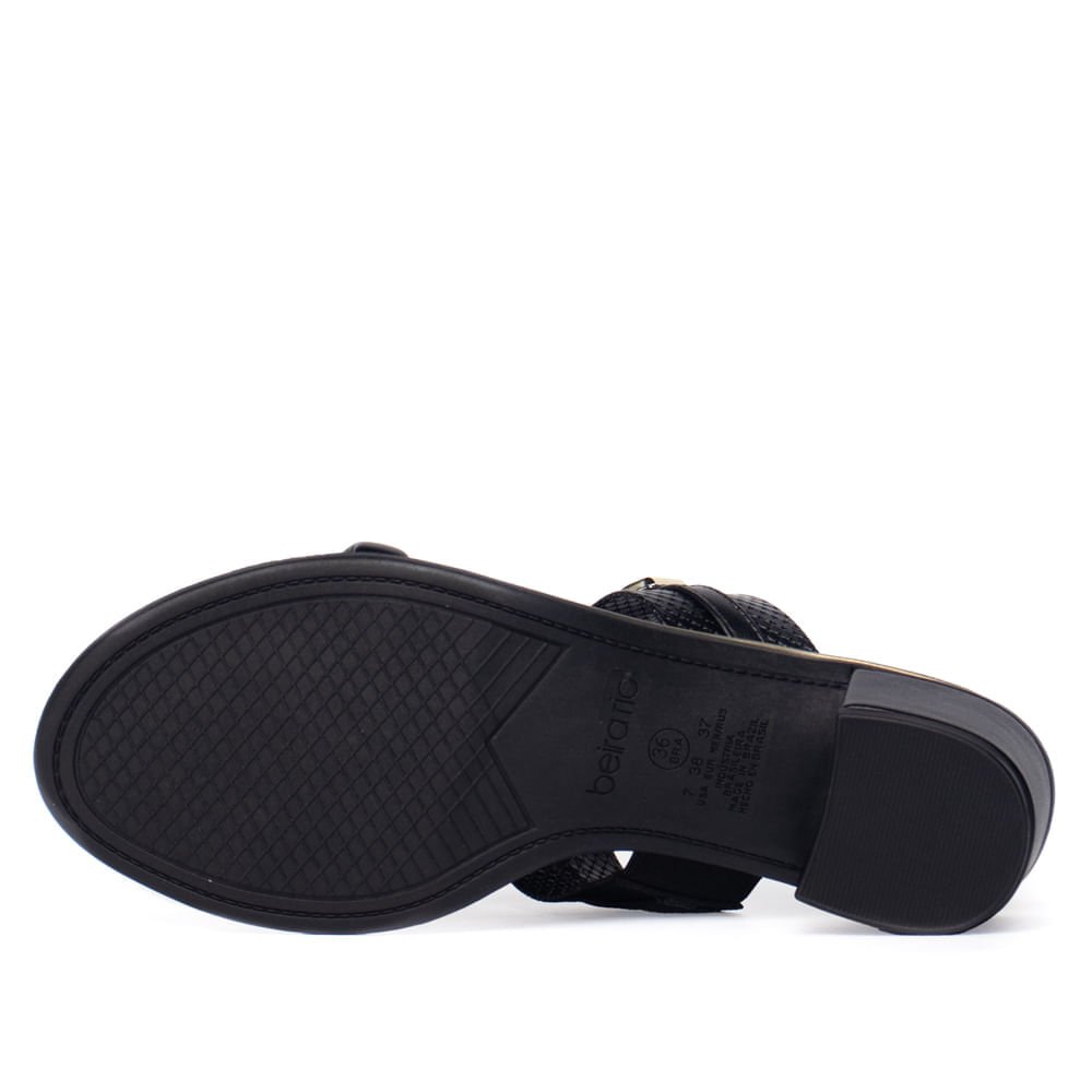 Tamanco Feminino Beira Rio Napa Turim Salto Bloco Preto Preto 2