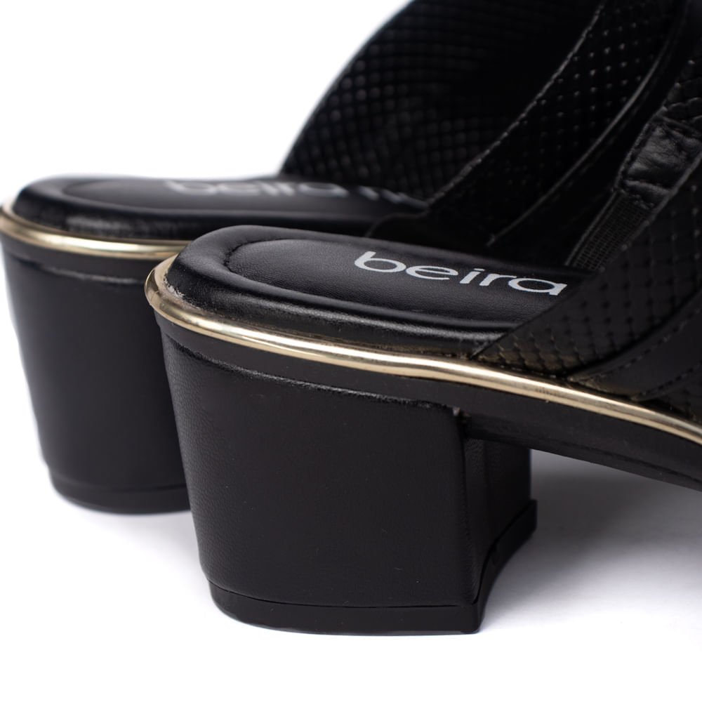 Tamanco Feminino Beira Rio Napa Turim Salto Bloco Preto Preto 6