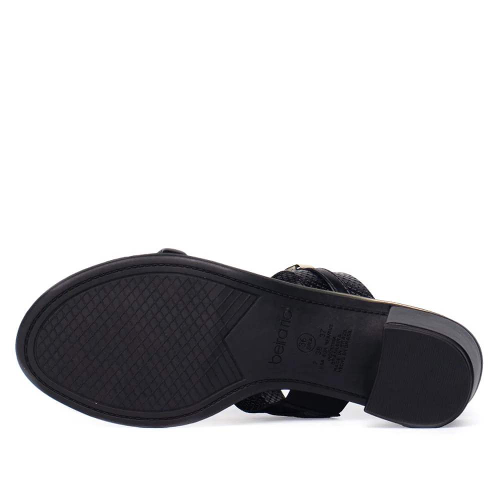 Tamanco Feminino Beira Rio Napa Turim Salto Bloco Preto Preto 2