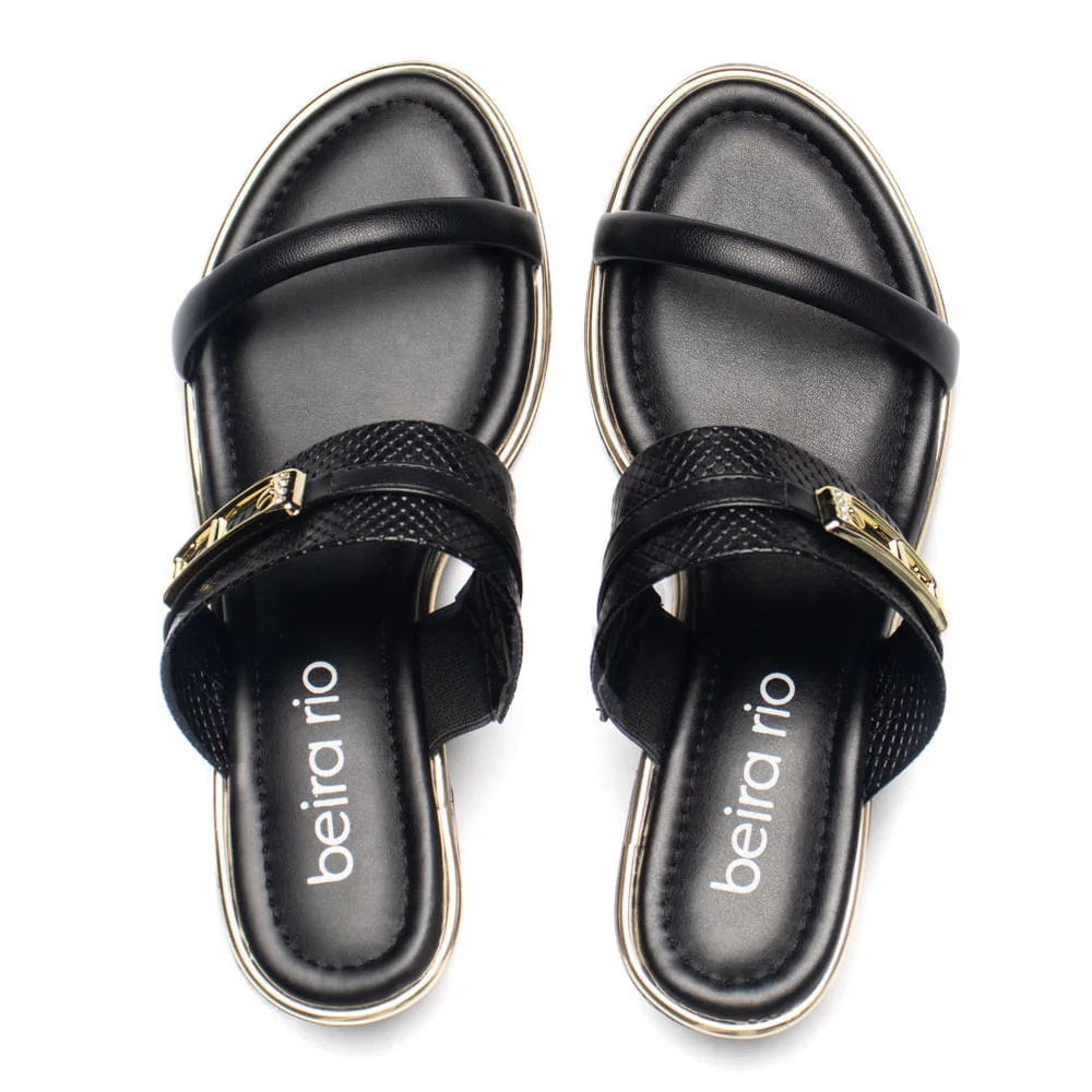 Tamanco Feminino Beira Rio Napa Turim Salto Bloco Preto Preto 4