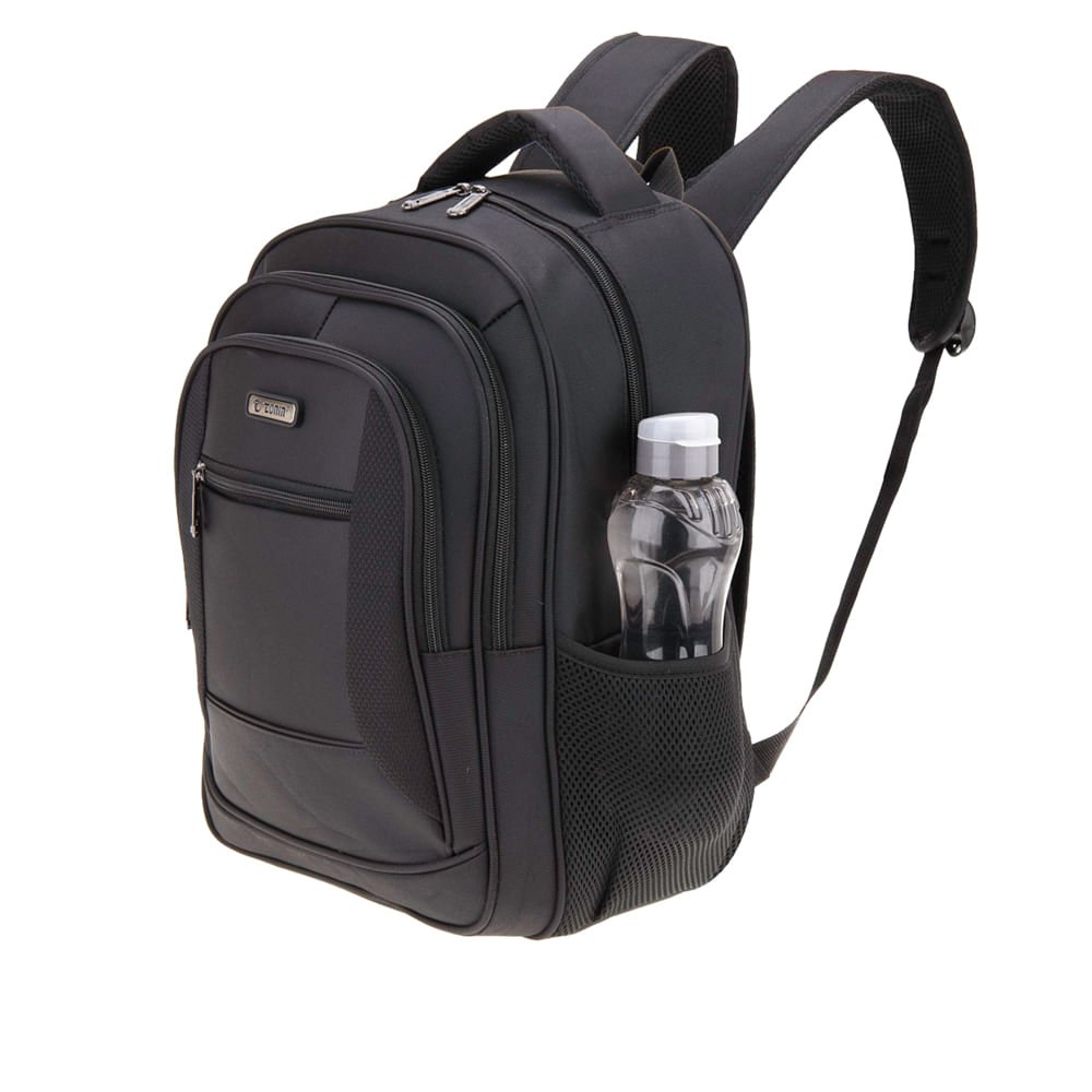 Mochila Unissex Tonin 2103 Compartimentos Frontais Preto Preto 3