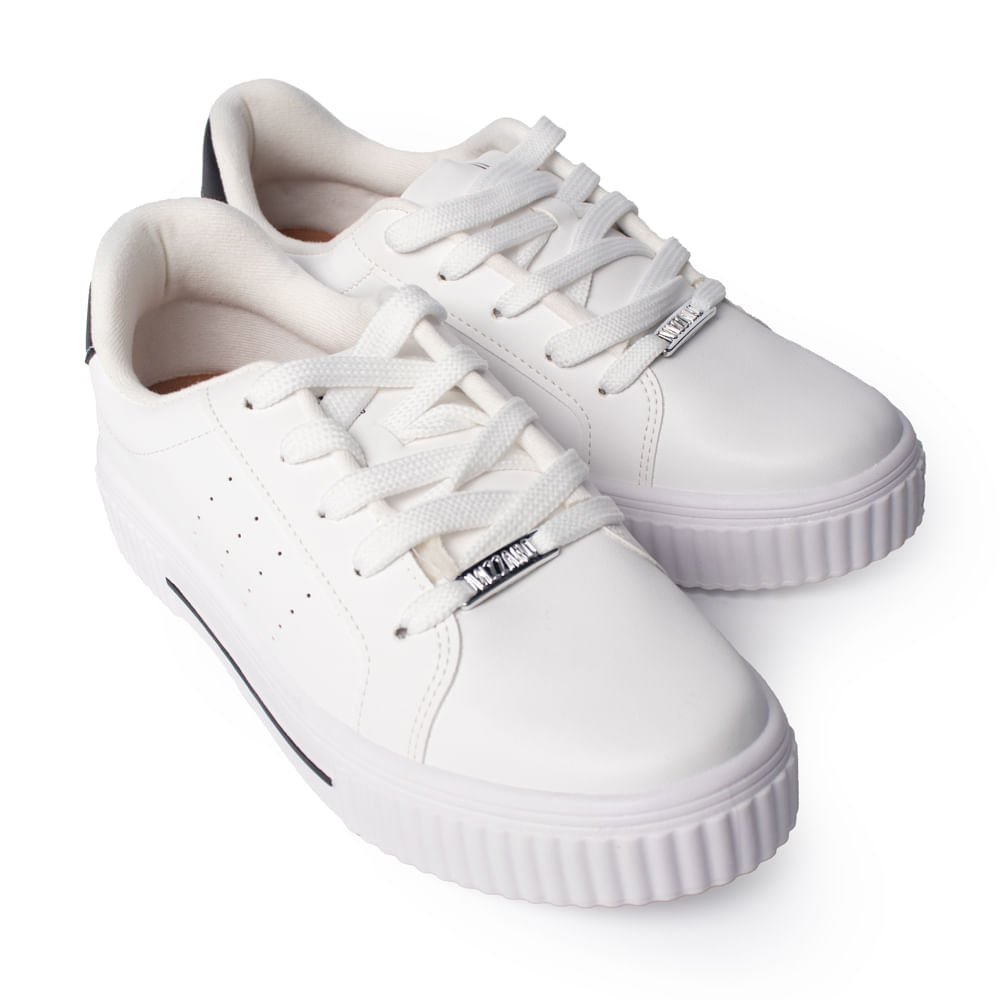 Tênis Feminino Vizzano Pelica Detalhe Metalizado Branco/Preto Branco/Preto 5