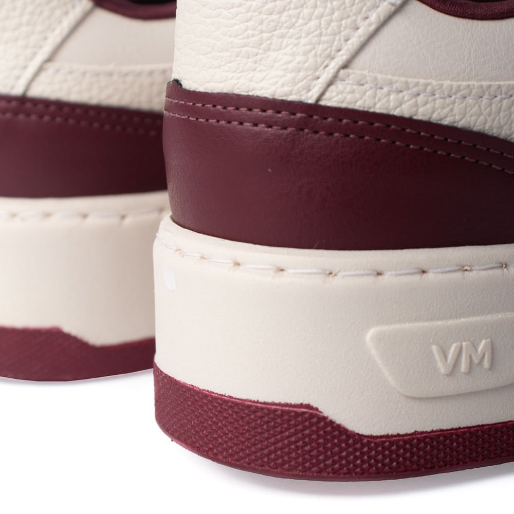 Tênis Feminino Via Marte Casual Recortes Off White/Bordô Off White 5