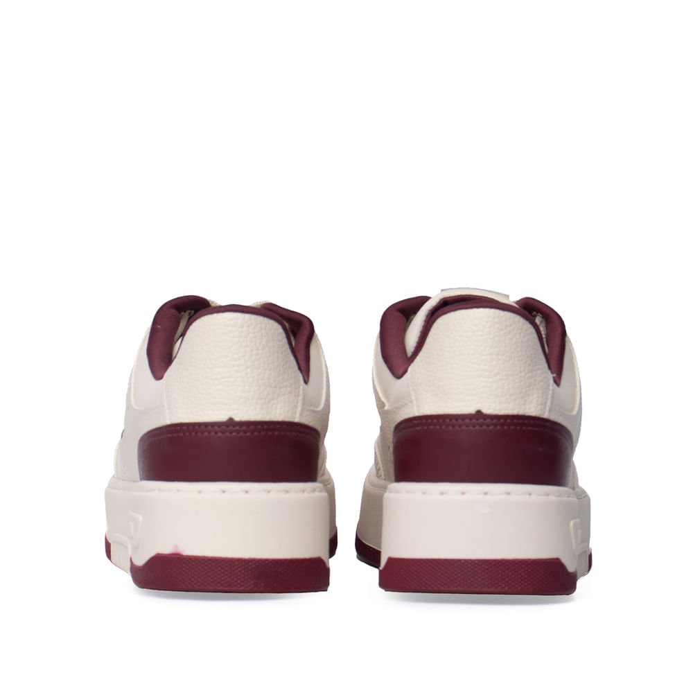 Tênis Feminino Via Marte Casual Recortes Off White/Bordô Off White 3