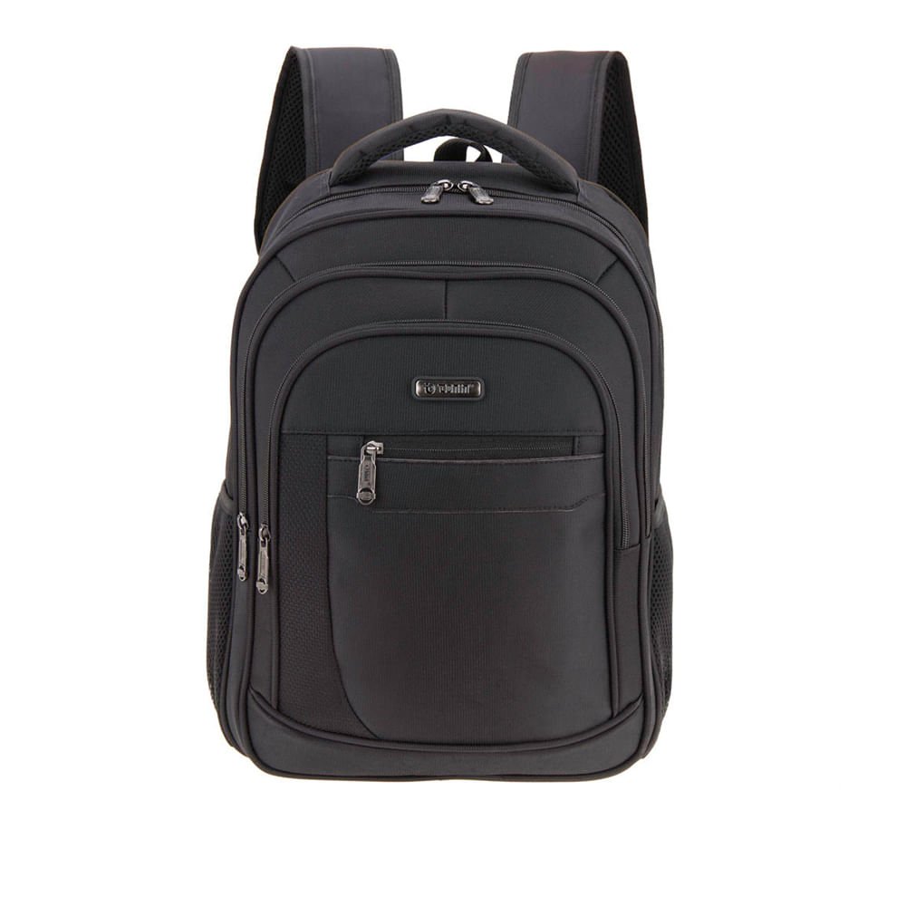 Mochila Unissex Tonin 2104 Compartimentos Frontais Preto