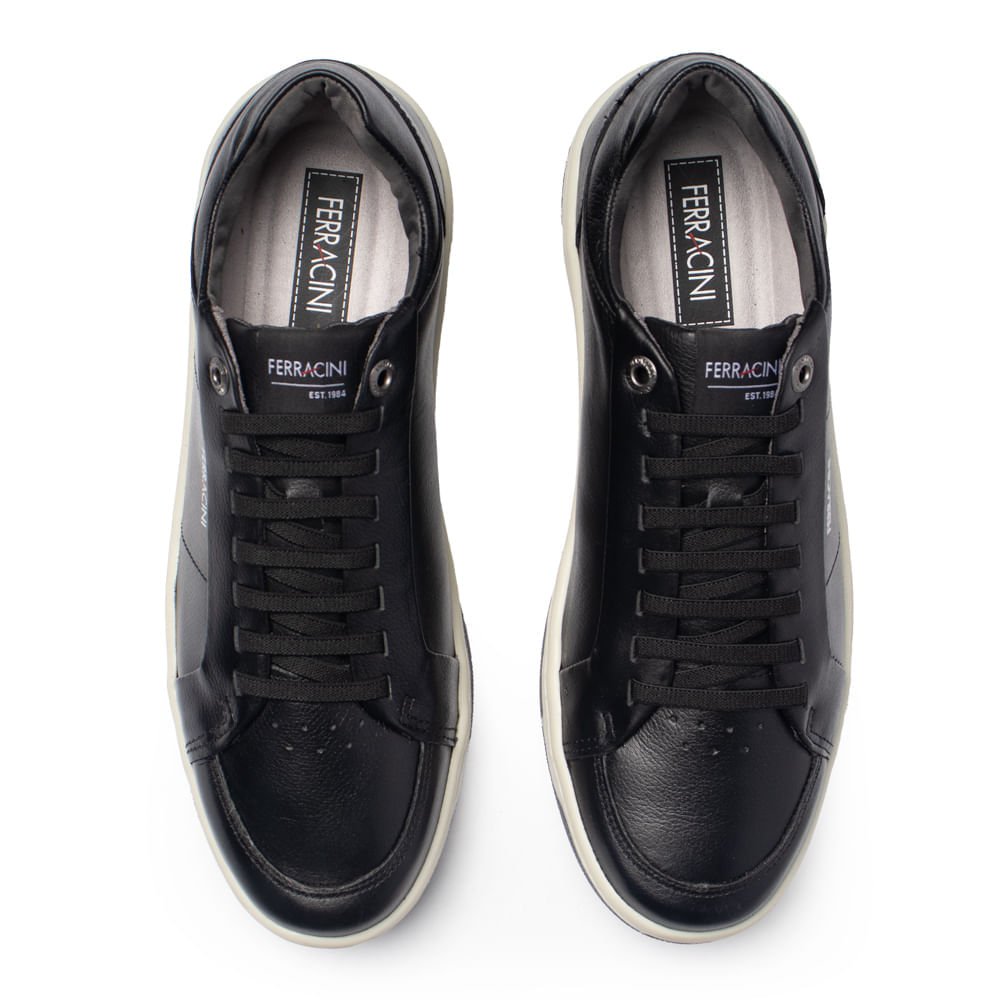 Sapatênis Masculino Ferracini Dubay Couro Preto Preto 4