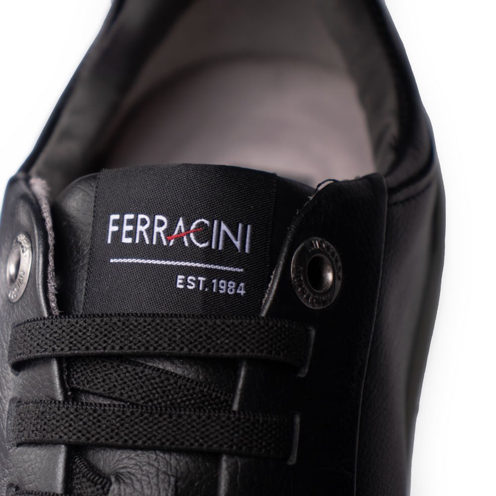 Sapatênis Masculino Ferracini Dubay Couro Preto Preto 7