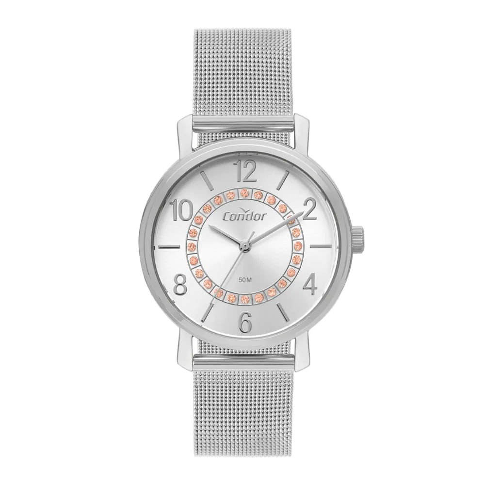 Relógio Feminino Condor Kit Pulseira Mesh C02039MUHK4K Prata Prata 4