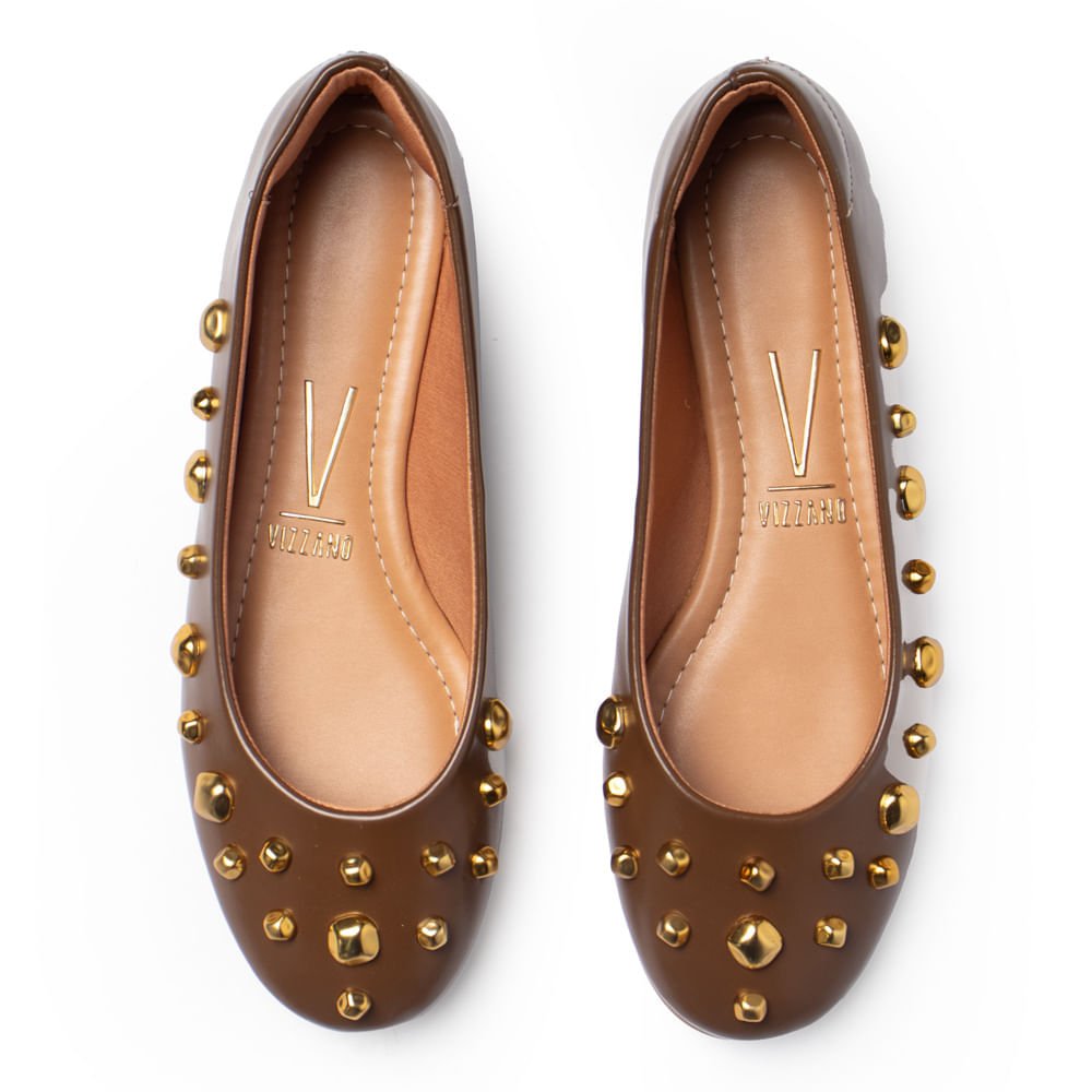 Sapatilha Feminina Vizzano Napa Garda Pedrarias Cappuccino Marrom 4