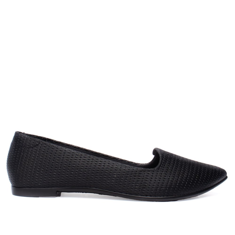 Sapatilha Feminina Moleca Napa Texturizada Preto