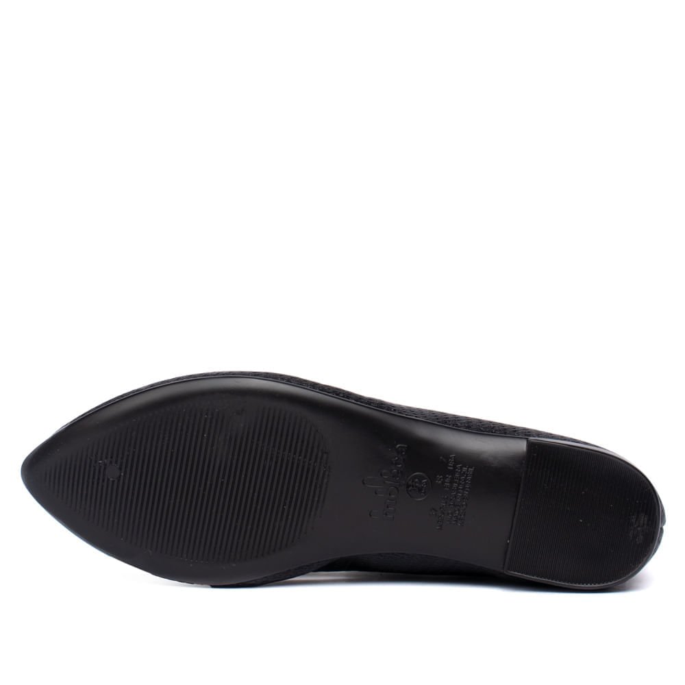 Sapatilha Feminina Moleca Napa Texturizada Preto Preto 2