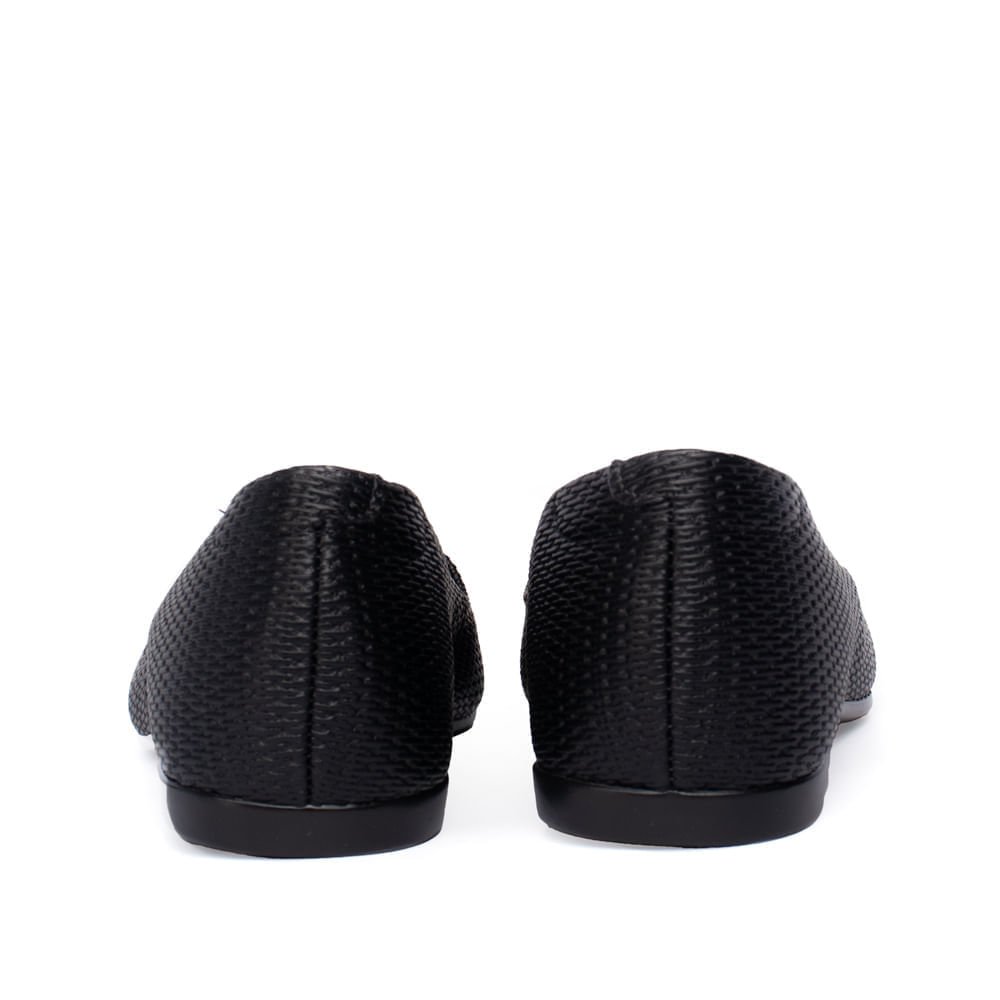Sapatilha Feminina Moleca Napa Texturizada Preto Preto 3