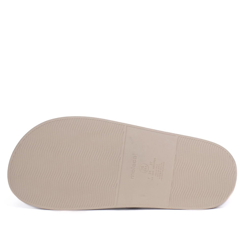 Sandália Feminina Moleca Flatform Pedrarias Creme/Cinza Creme 2