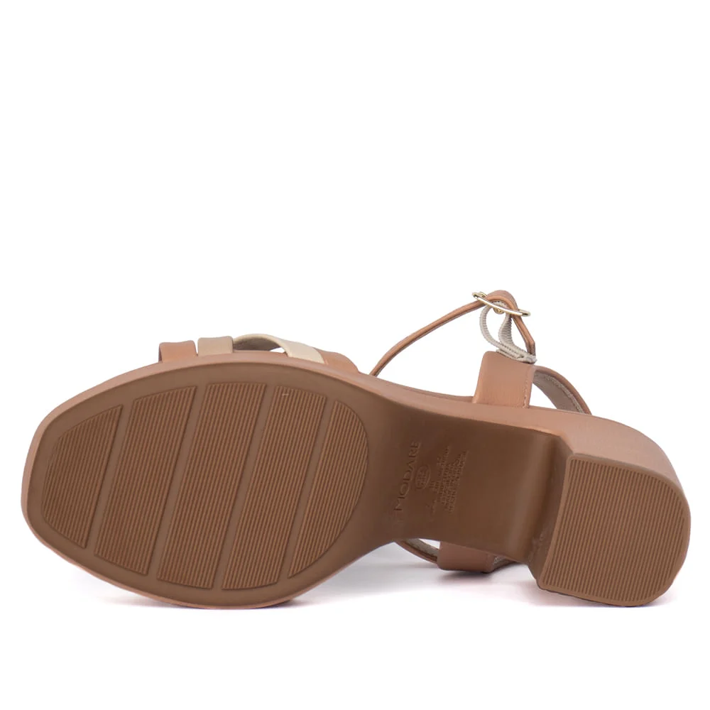 Sandália Feminina Modare Meia Pata Tiras Cruzadas Nude/Bege Nude 2