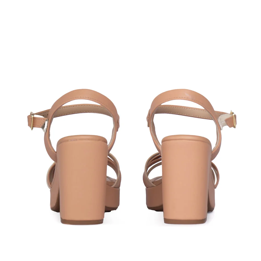 Sandália Feminina Modare Meia Pata Tiras Cruzadas Nude/Bege Nude 3