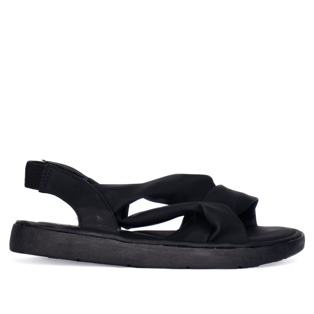 Sandália Feminina Modare Nobuck Elástico Conforto Preto