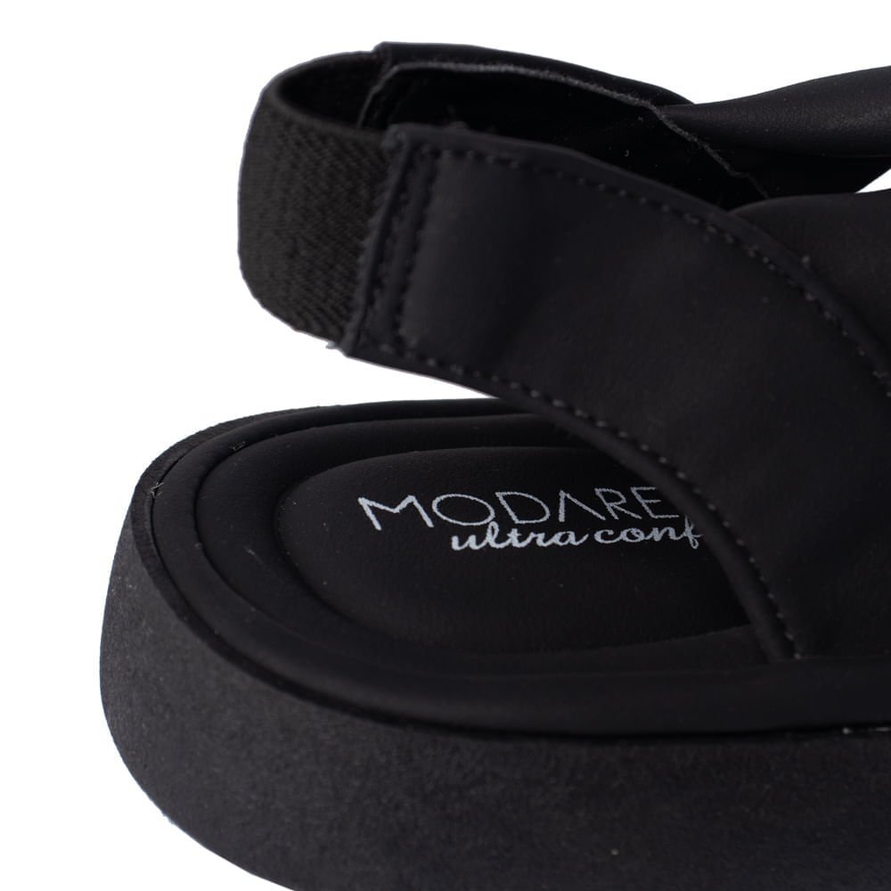 Sandália Feminina Modare Nobuck Elástico Conforto Preto Preto 5