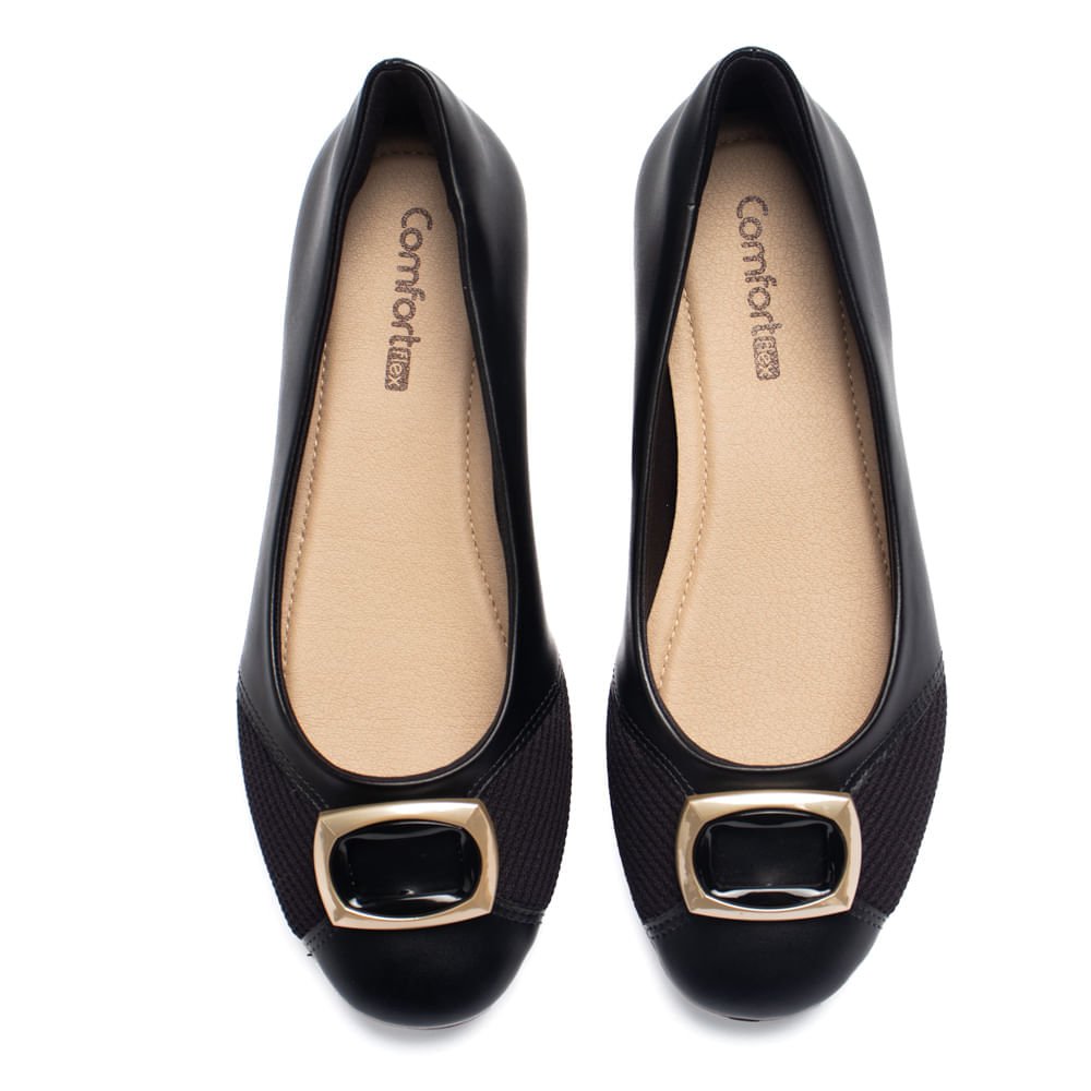 Sapatilha Feminina Comfortflex Preto Preto 4