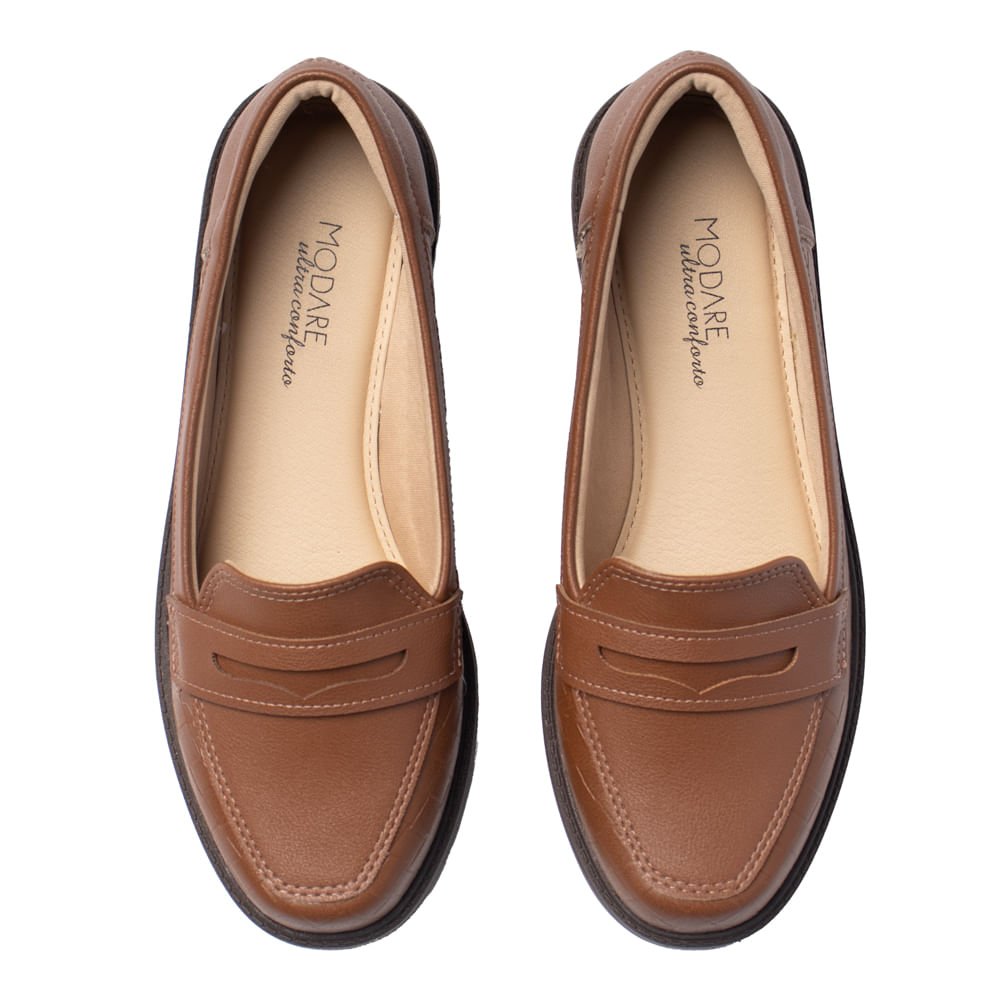 Sapato Mocassim Feminino Modare Napa Tresse Conforto Avela Avelã 4