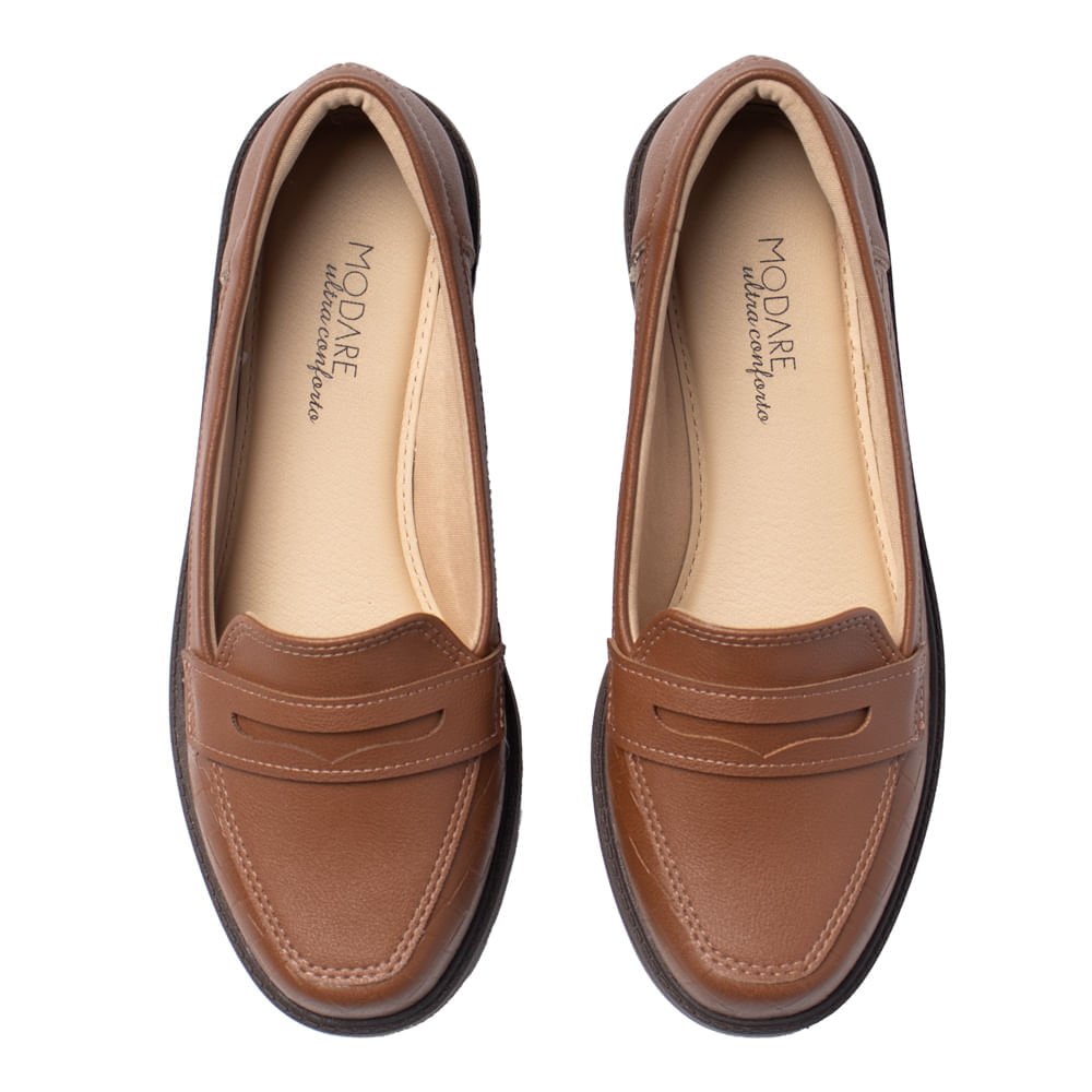 Sapato Mocassim Feminino Modare Napa Tresse Conforto Avela Avelã 4