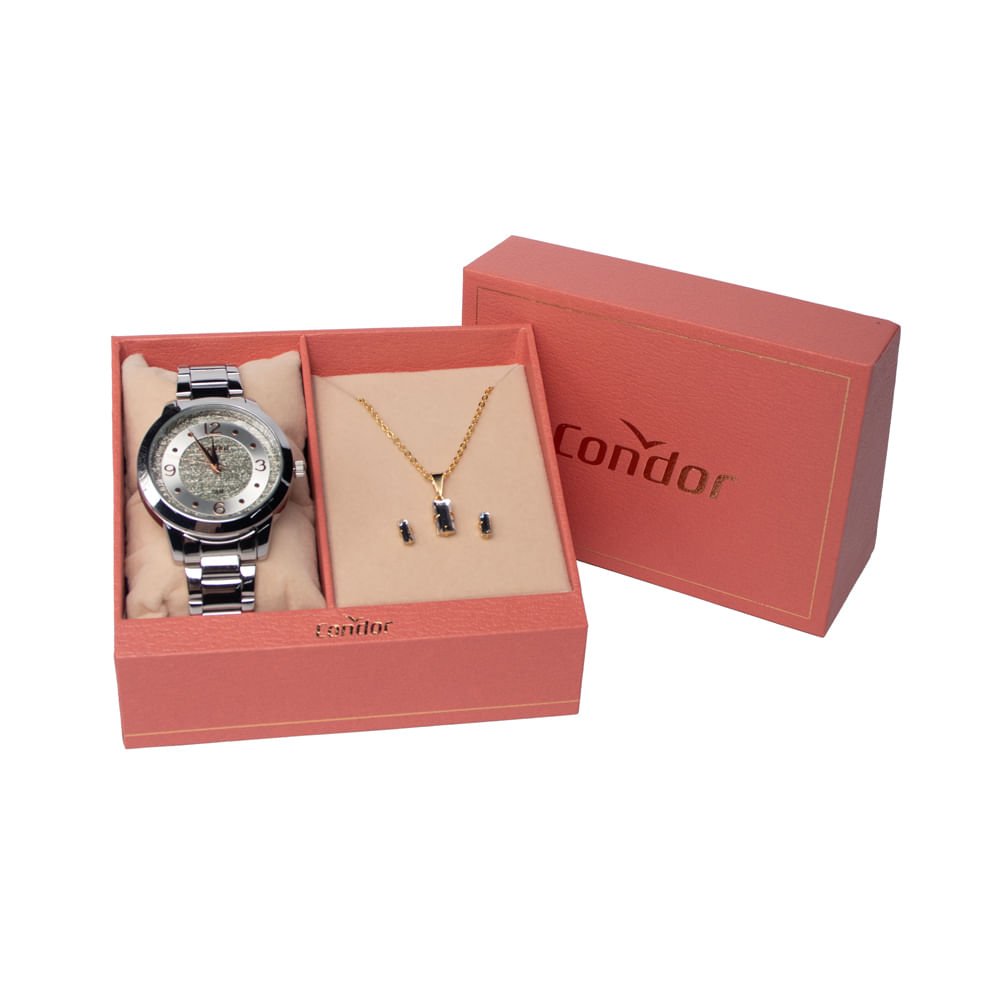 Relógio Feminino Condor Kit CO2039MUJ/K4K Prata Prata 5