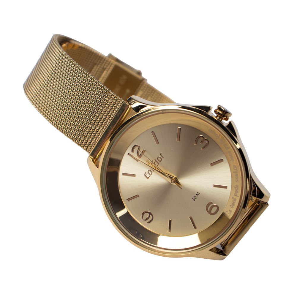 Relógio Feminino Condor Kit CO2035NEK/K4X Frase Dourado Dourado 4