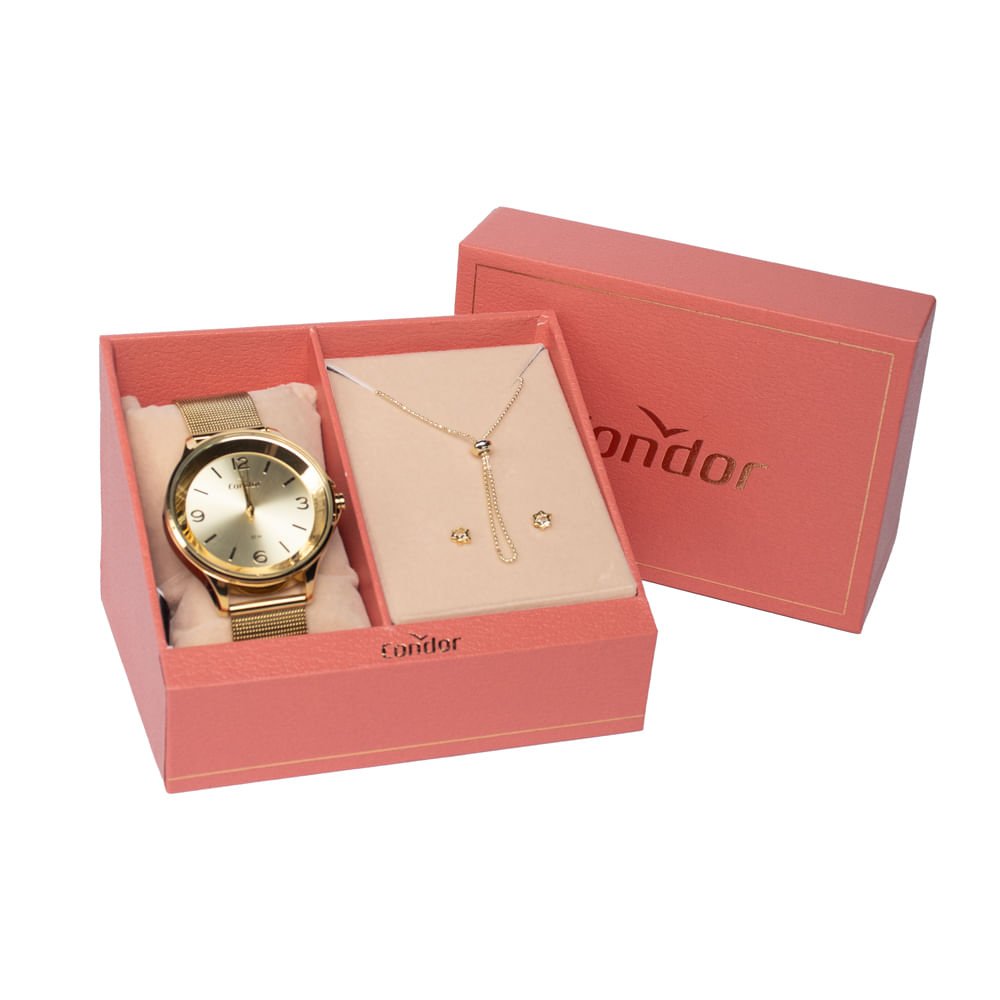 Relógio Feminino Condor Kit CO2035NEK/K4X Frase Dourado Dourado 5