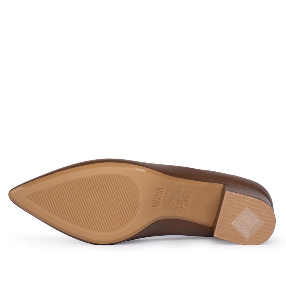 Scarpin Feminino Vizzano Bico Fino Salto Médio Capuccino Cappuccino 2