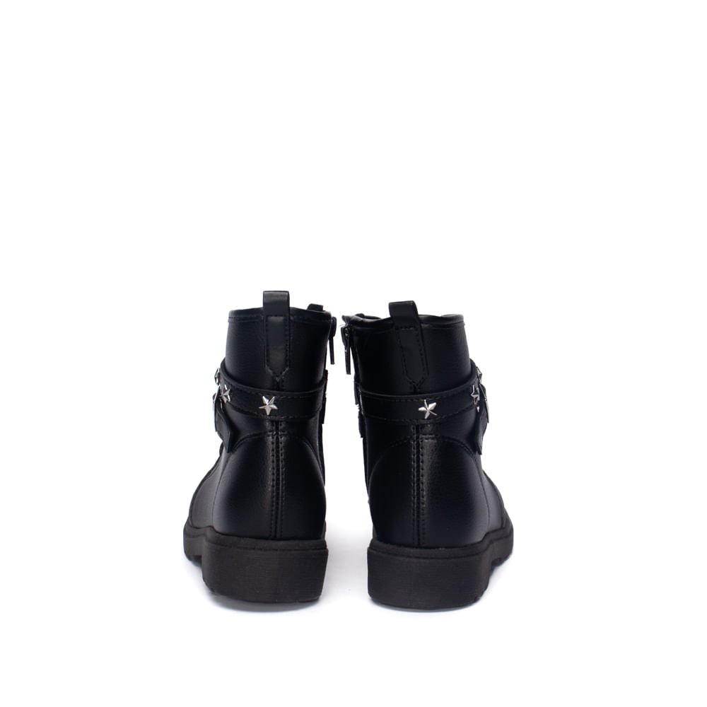 Coturno Infantil Molekinha Napa Tira Estrelas Preto Preto 3