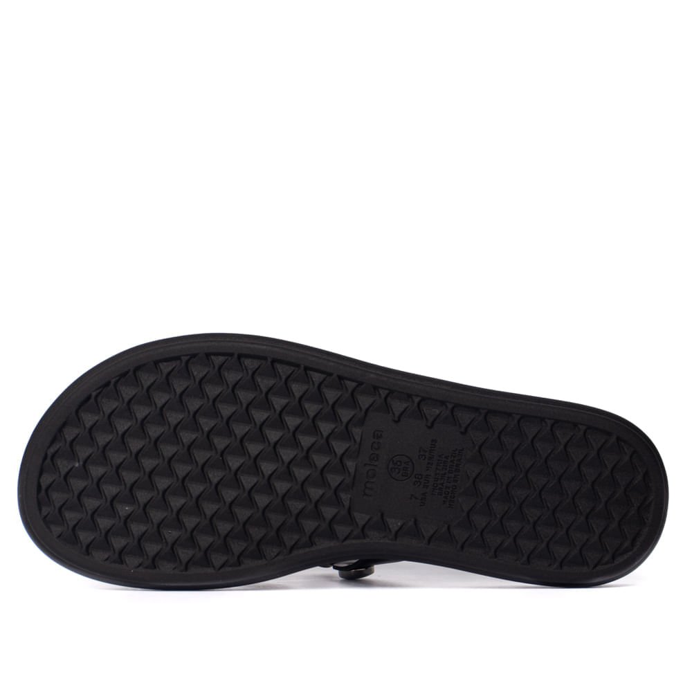 Chinelo Feminino Moleca Flatform Napa Metalizados Preto Preto 3