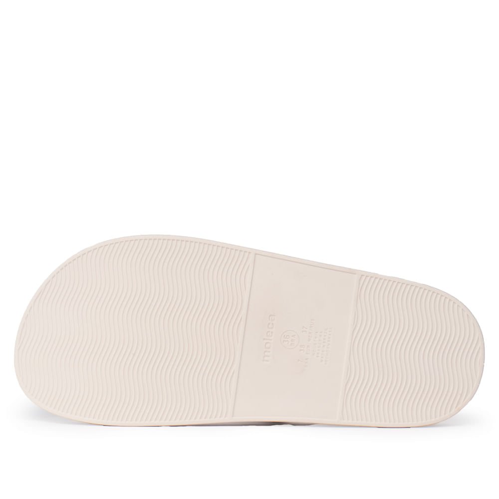 Sandália Feminina Moleca Flatform Pedrarias Creme Creme 3