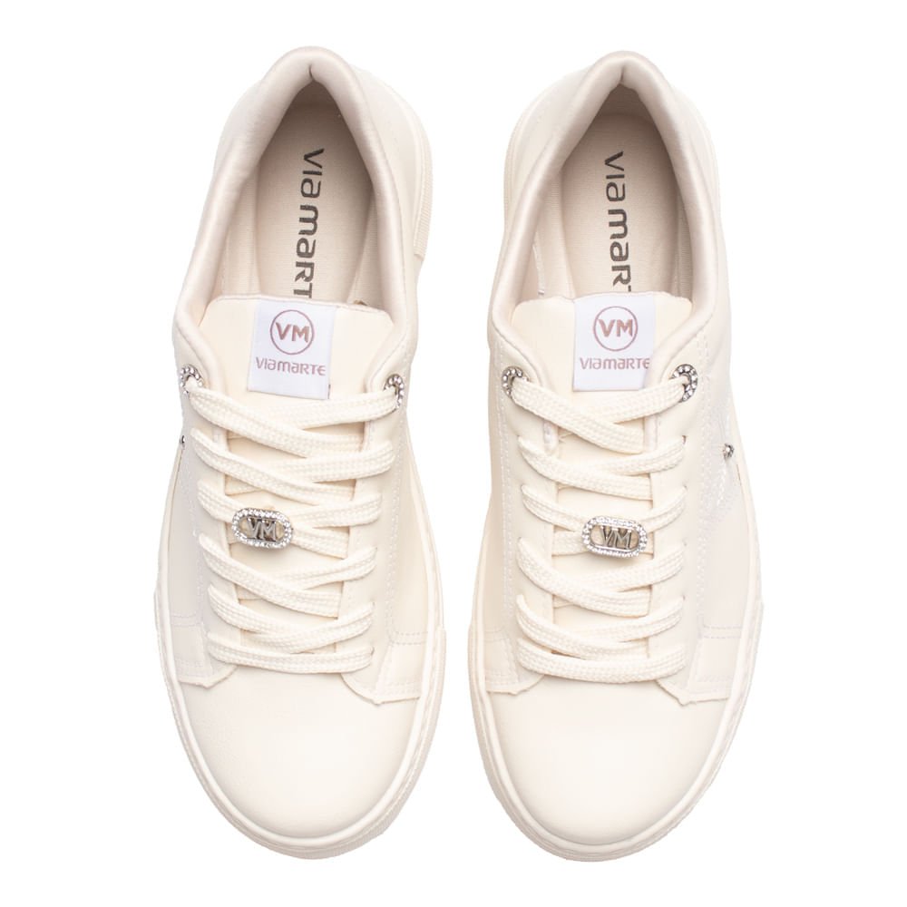 Tênis Feminino Via Marte Casual Pedrarias Off White Off White 4