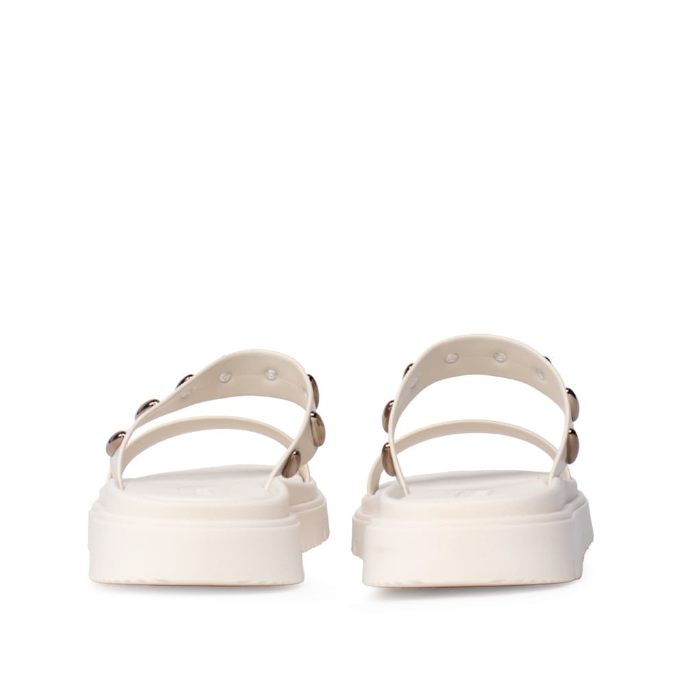 Chinelo Feminino Moleca Flatform Aplicações Branco Branco 3