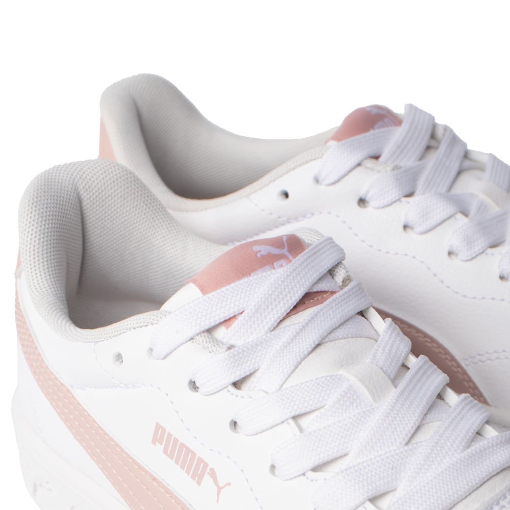 Tênis Feminino Puma Court Lally Branco/Rosa Claro Branco/Rosa 5